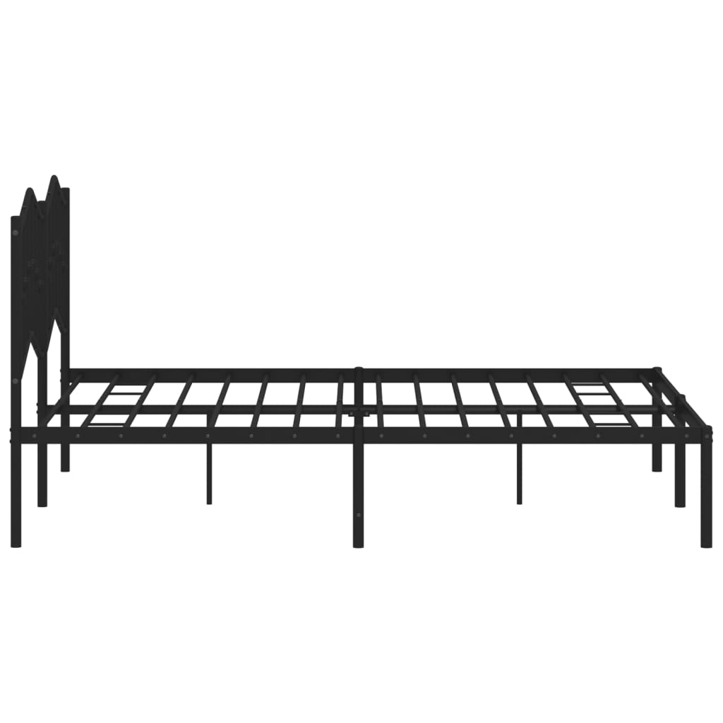 sengeramme med sengegavl 140x190 cm metal sort
