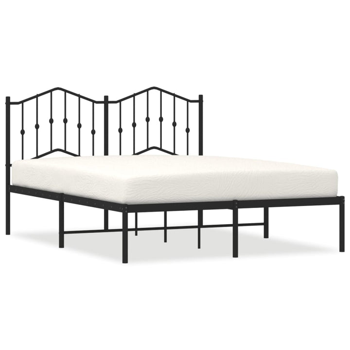 sengeramme med sengegavl 140x200 cm metal sort
