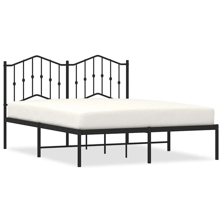 sengeramme med sengegavl 150x200 cm metal sort