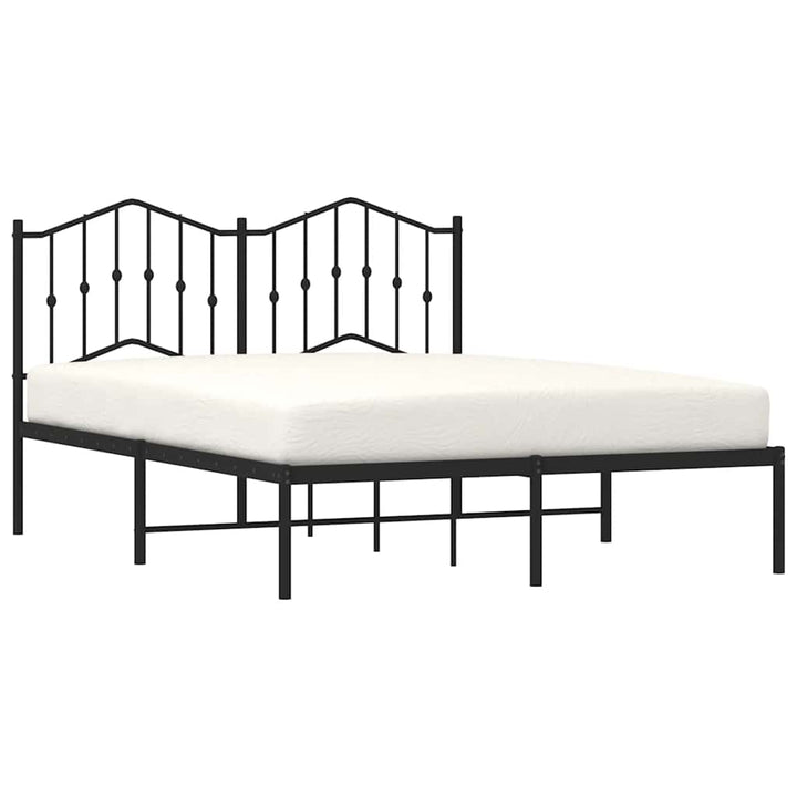 sengeramme med sengegavl 150x200 cm metal sort