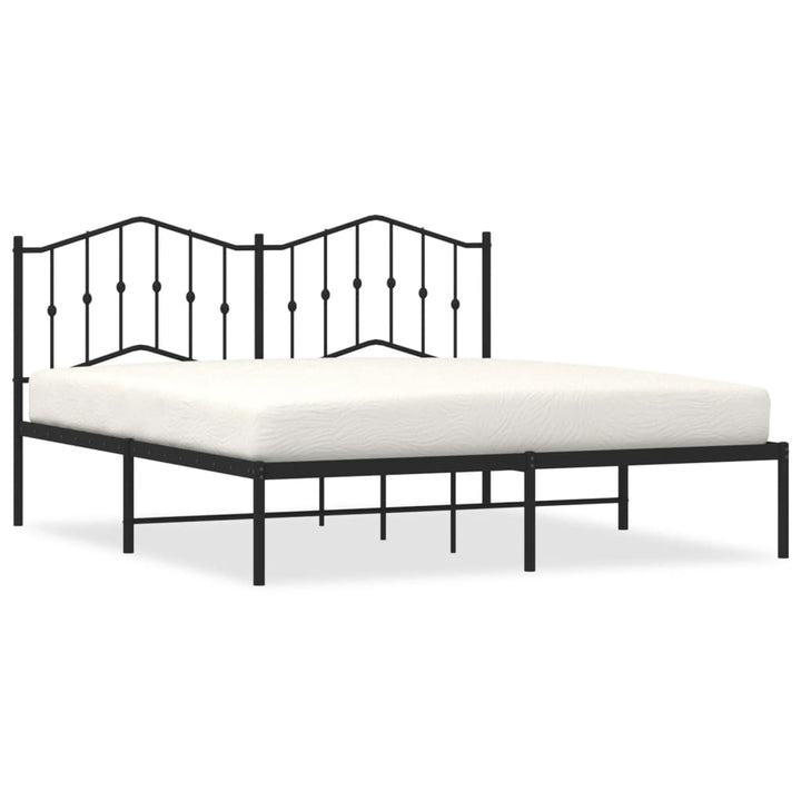 sengeramme med sengegavl 160x200 cm metal sort