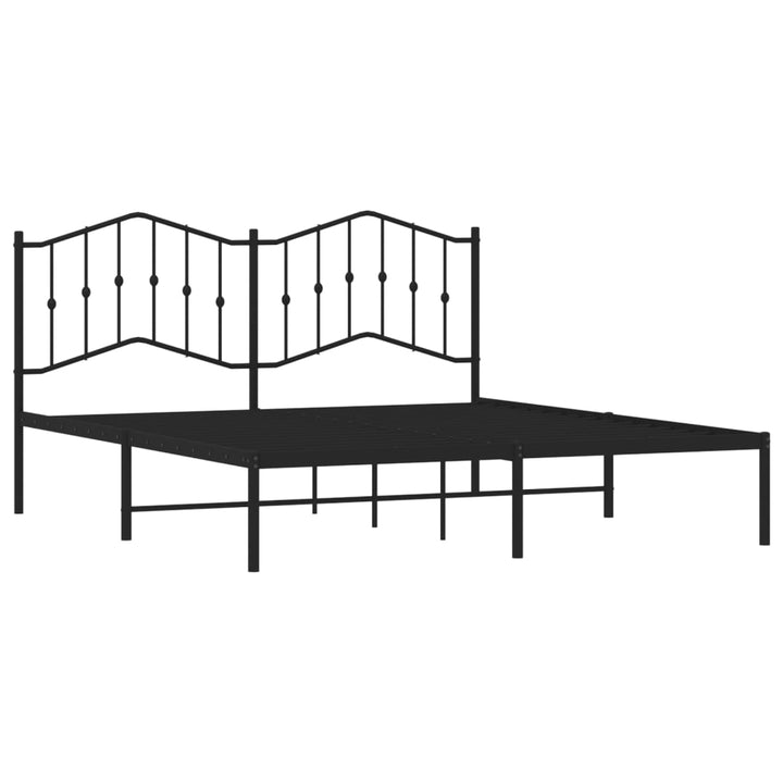 sengeramme med sengegavl 160x200 cm metal sort