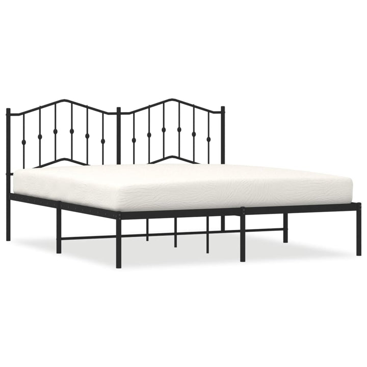 sengeramme med sengegavl 180x200 cm metal sort