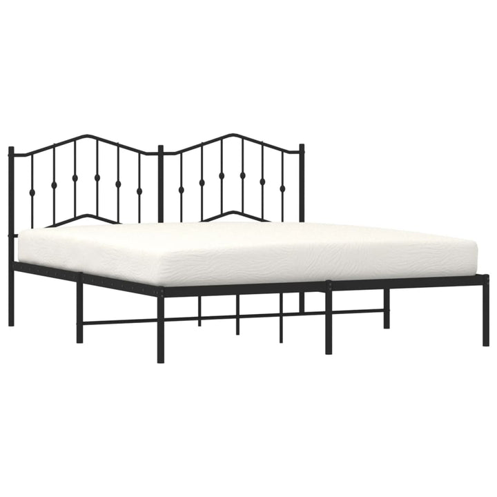 sengeramme med sengegavl 180x200 cm metal sort