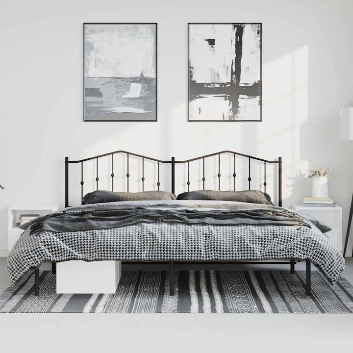 sengeramme med sengegavl 183x213 cm metal sort
