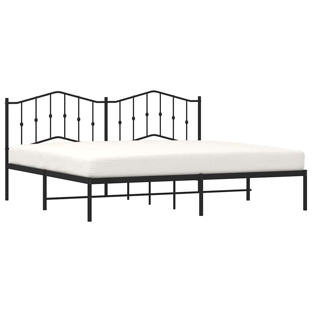 sengeramme med sengegavl 193x203 cm metal sort
