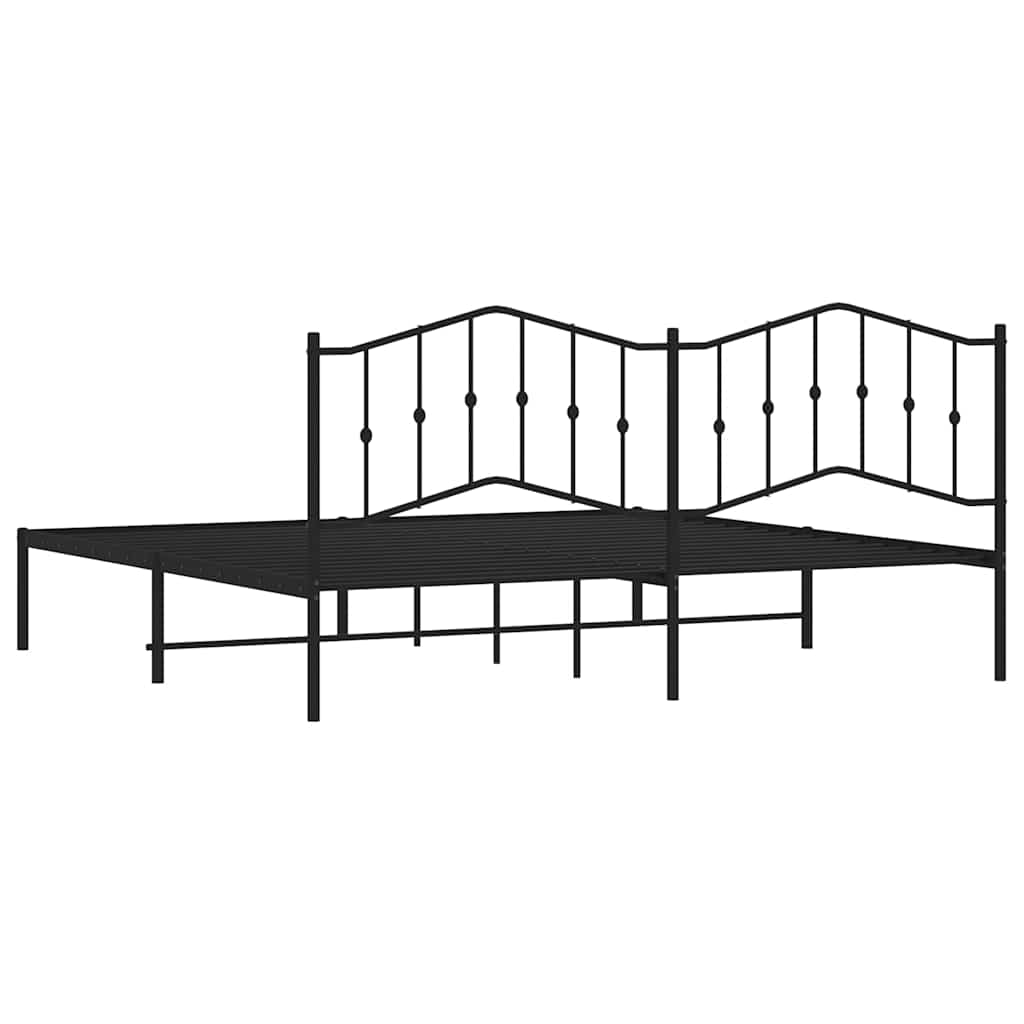 sengeramme med sengegavl 193x203 cm metal sort