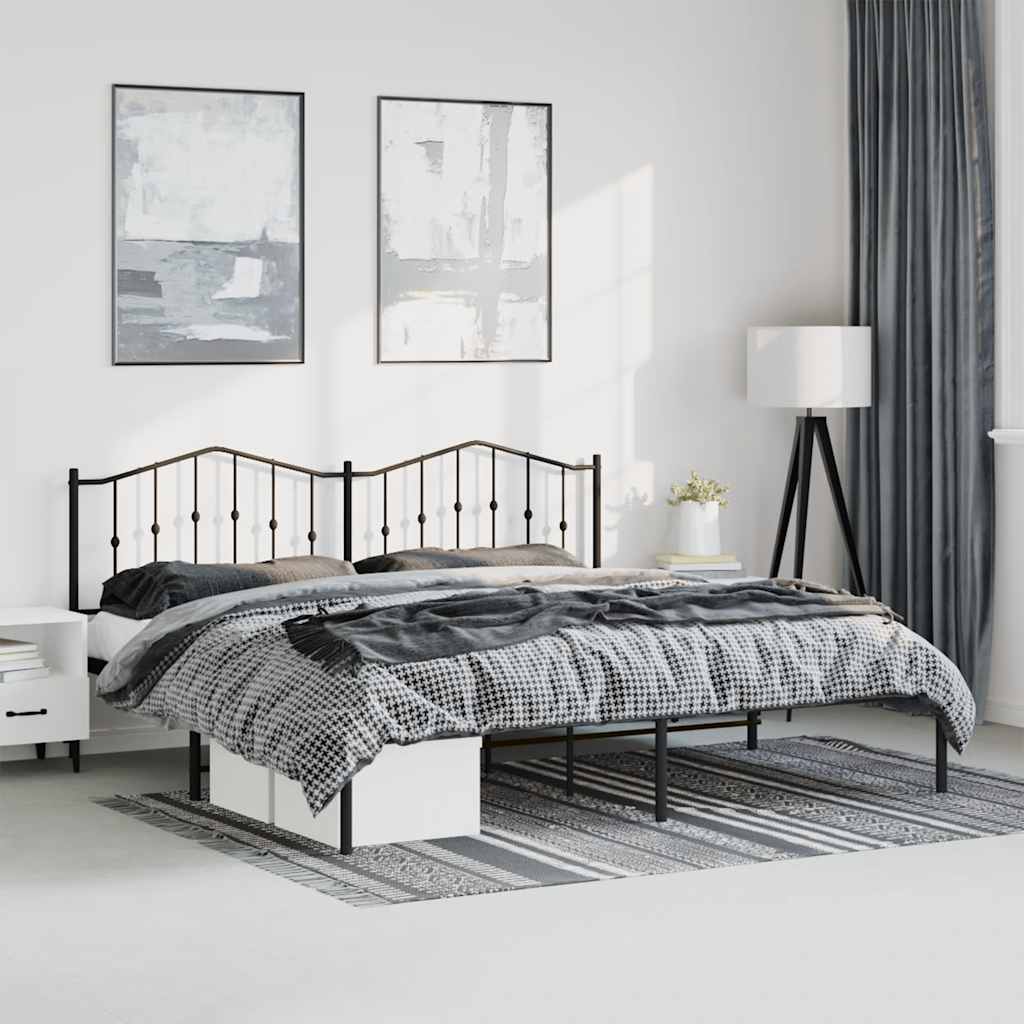 sengeramme med sengegavl 193x203 cm metal sort