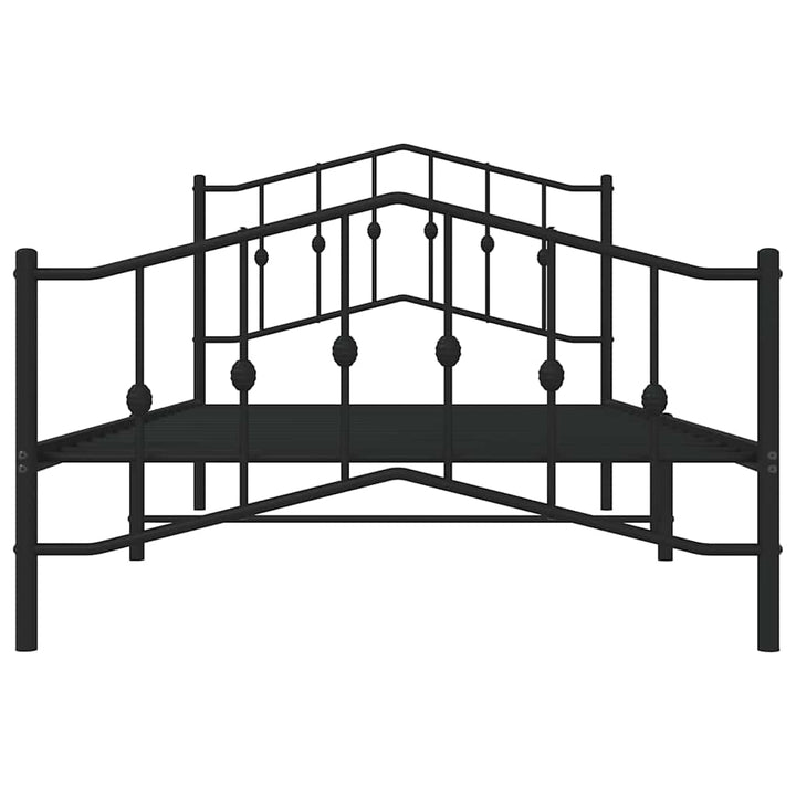 sengeramme med sengegavl og fodgærde 100x200 cm metal sort