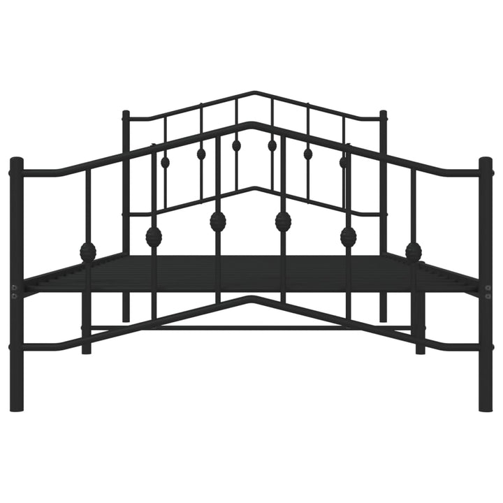 sengeramme med sengegavl og fodgærde 107x203 cm metal sort