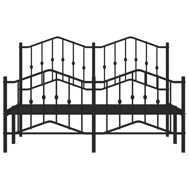 sengeramme med sengegavl og fodgærde 135x190 cm metal sort