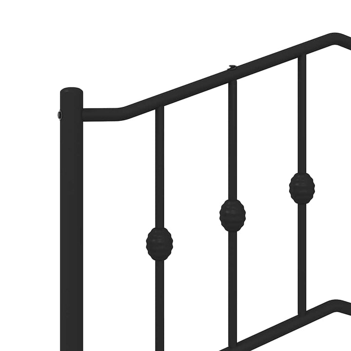 sengeramme med sengegavl og fodgærde 135x190 cm metal sort
