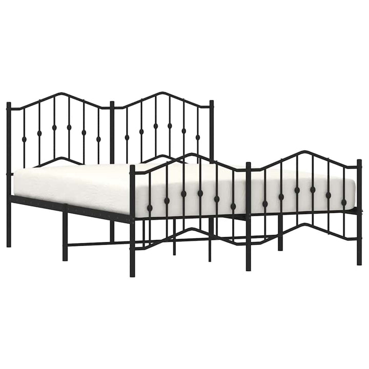 sengeramme med sengegavl og fodgærde 150x200 cm metal sort
