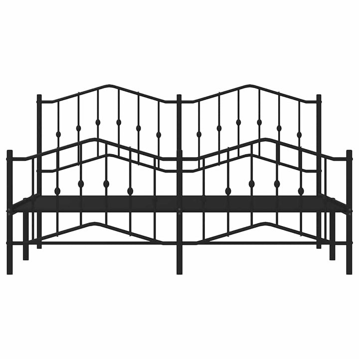 sengeramme med sengegavl og fodgærde 183x213 cm metal sort