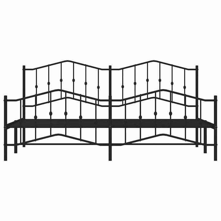 sengeramme med sengegavl og fodgærde 193x203 cm metal sort