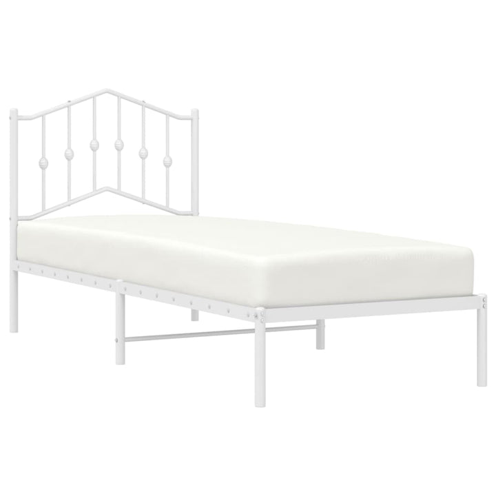 sengeramme uden madras med hovedgærde 75x190 cm hvid