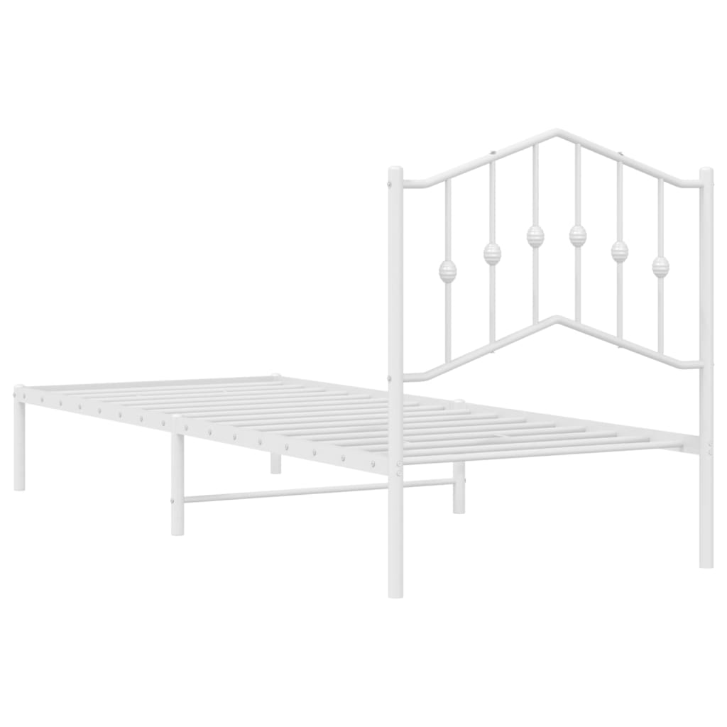 sengeramme med sengegavl 80x200 cm metal hvid