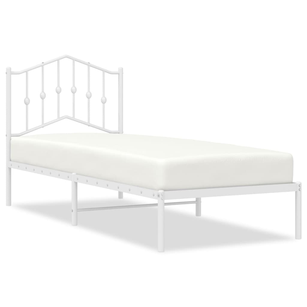 sengeramme med sengegavl 90x190 cm metal hvid