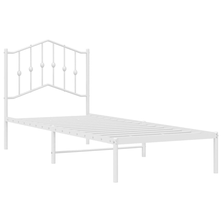 sengeramme med sengegavl 90x190 cm metal hvid