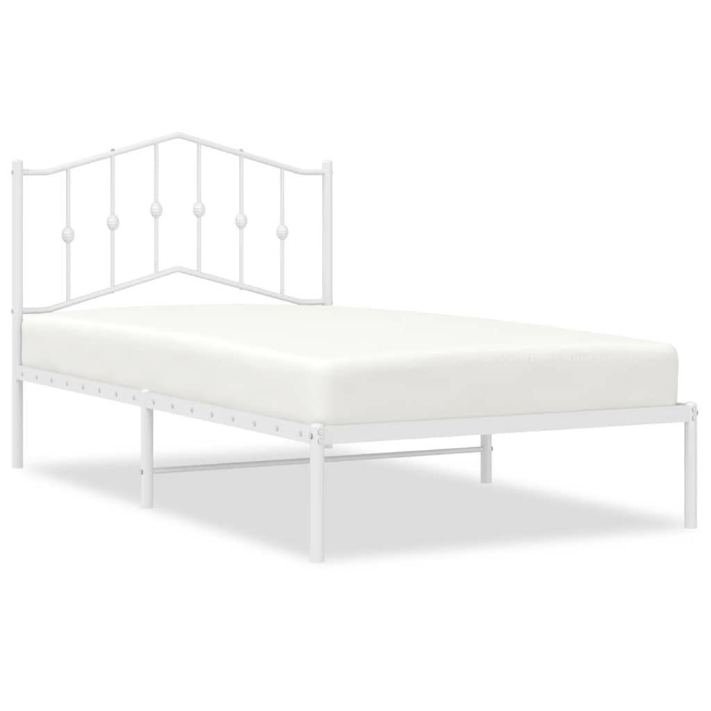 sengeramme med sengegavl 100x190 cm metal hvid