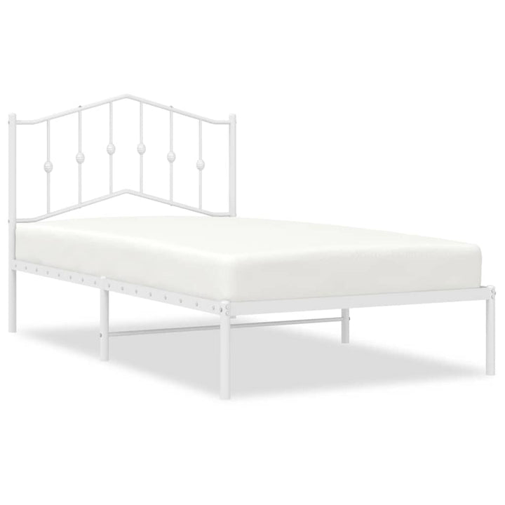 sengeramme med sengegavl 100x190 cm metal hvid