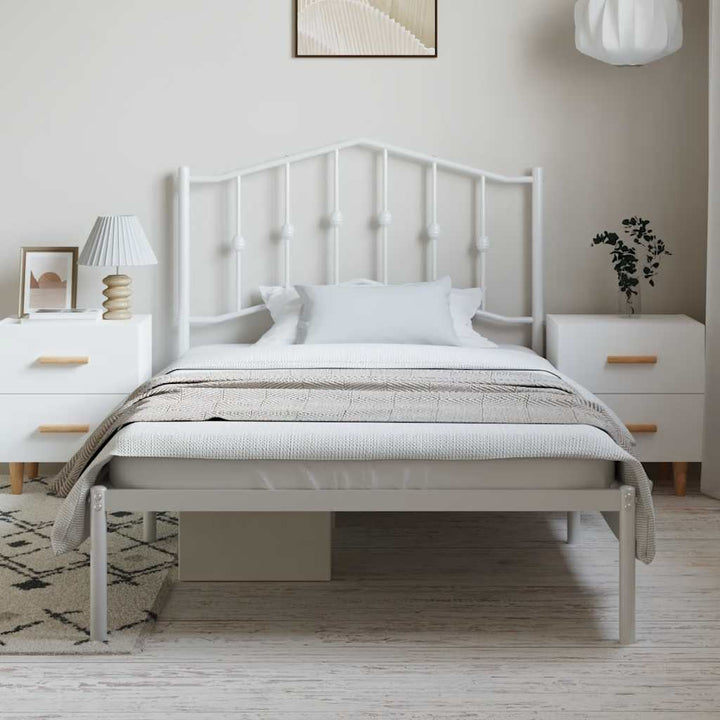 sengeramme med sengegavl 100x190 cm metal hvid