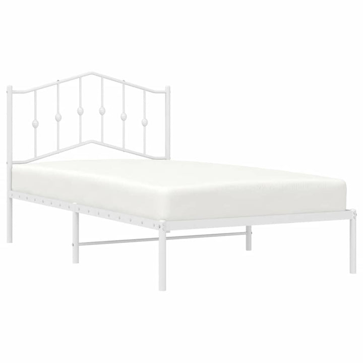 sengeramme med sengegavl 100x190 cm metal hvid