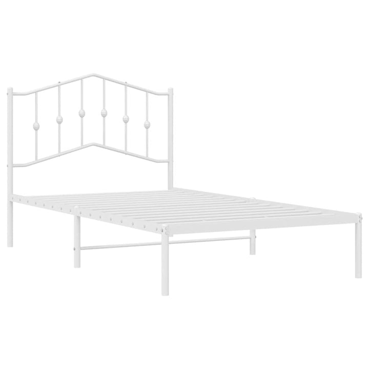 sengeramme med sengegavl 100x190 cm metal hvid