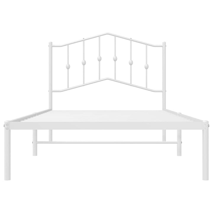 sengeramme med sengegavl 100x190 cm metal hvid