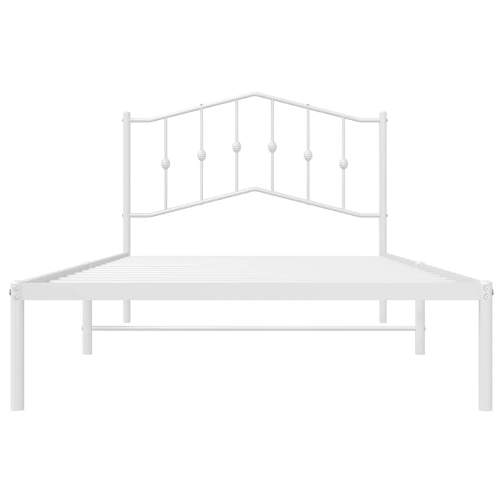sengeramme med sengegavl 100x200 cm metal hvid