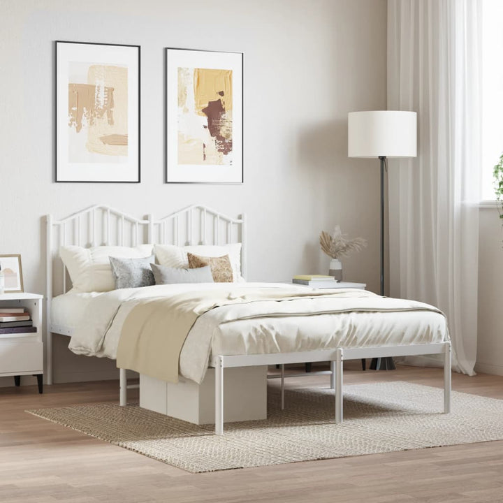 sengeramme med sengegavl 120x200 cm metal hvid