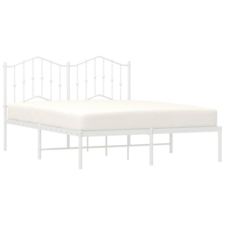 sengeramme med sengegavl 135x190 cm metal hvid