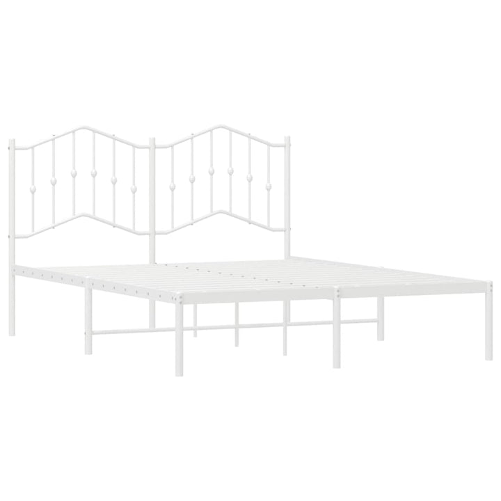 sengeramme med sengegavl 135x190 cm metal hvid