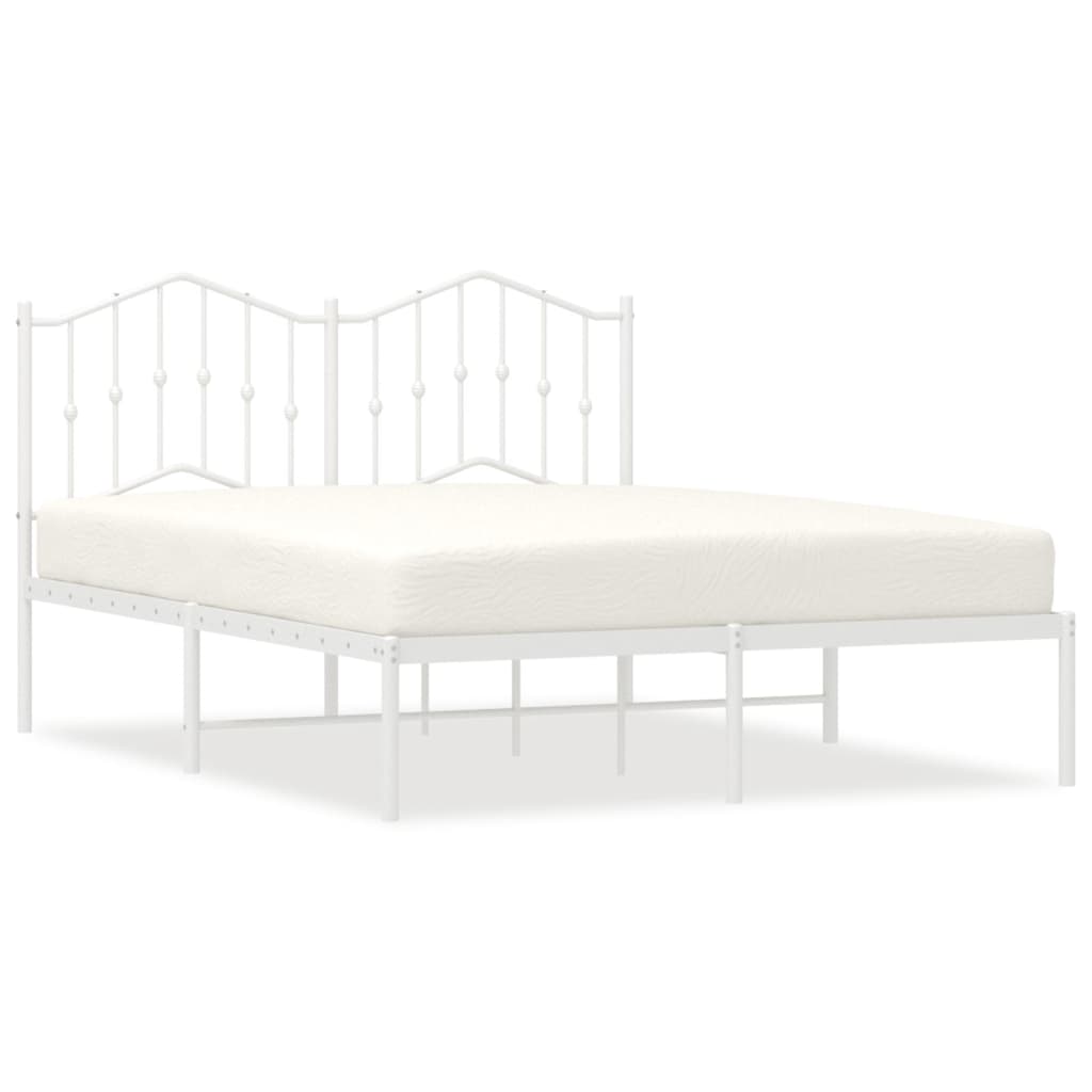 sengeramme med sengegavl 140x190 cm metal hvid