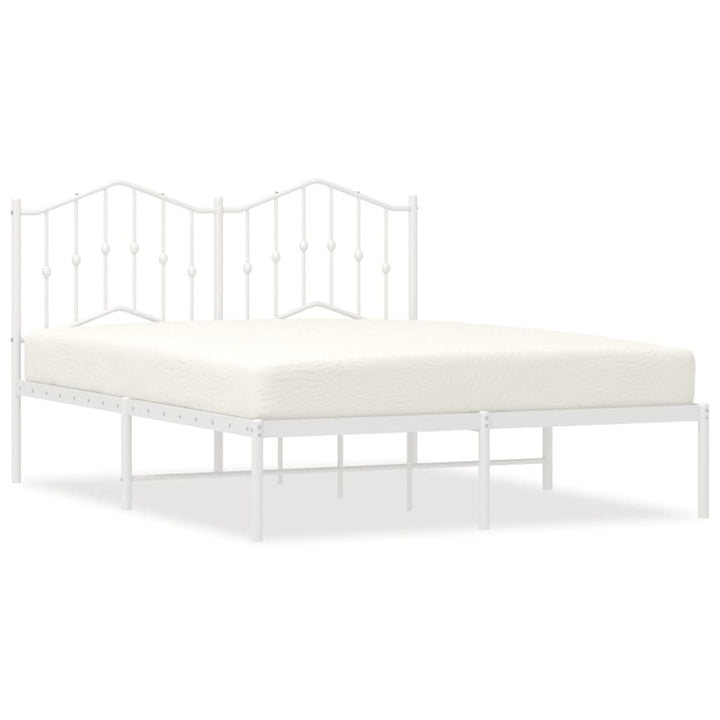sengeramme med sengegavl 140x190 cm metal hvid