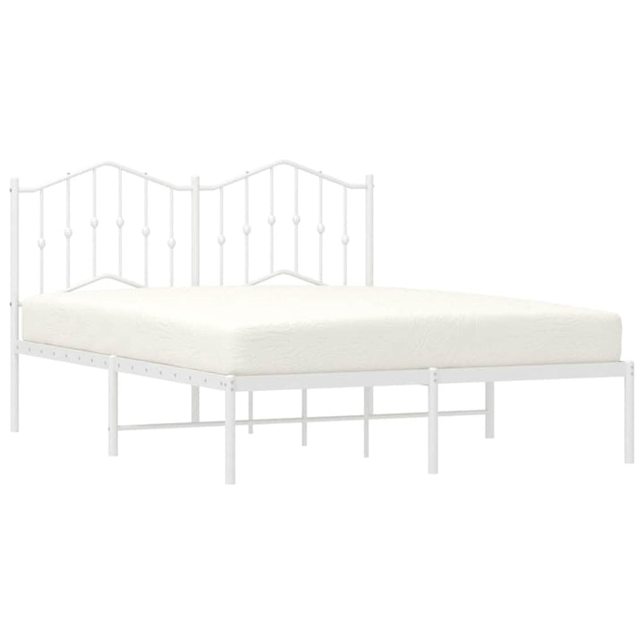 sengeramme med sengegavl 150x200 cm metal hvid