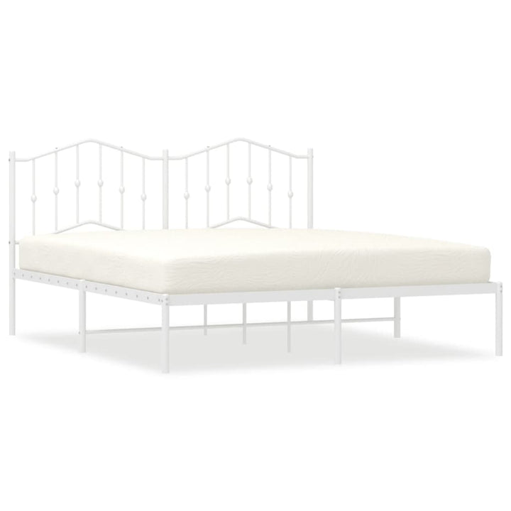 sengeramme med sengegavl 160x200 cm metal hvid