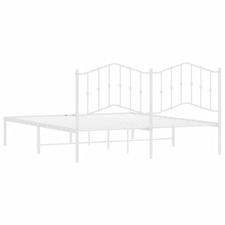sengeramme med sengegavl 160x200 cm metal hvid