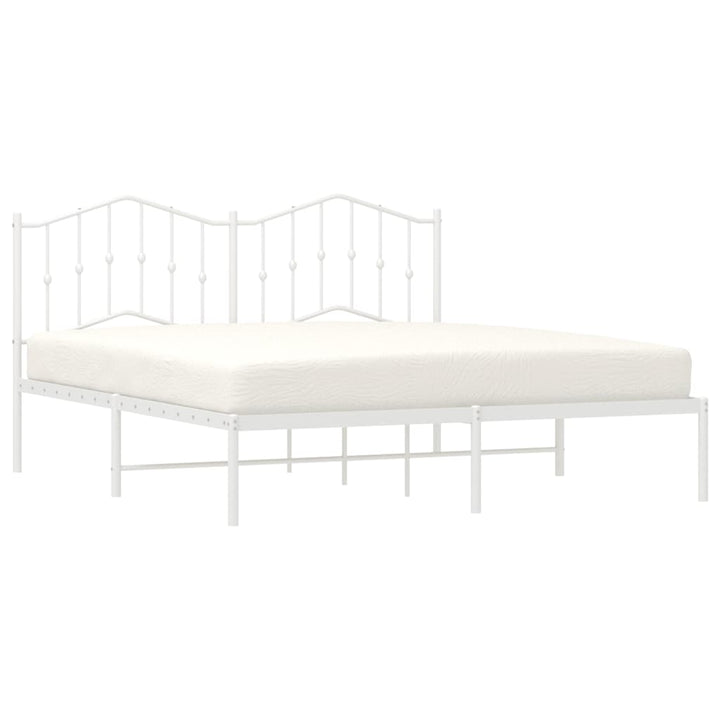 sengeramme med sengegavl 180x200 cm metal hvid