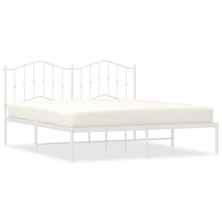 sengeramme med sengegavl 183x213 cm metal hvid