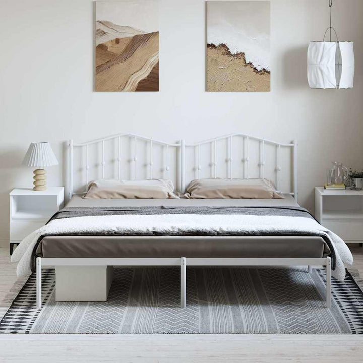 sengeramme med sengegavl 183x213 cm metal hvid