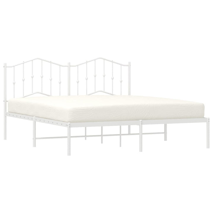 sengeramme med sengegavl 183x213 cm metal hvid