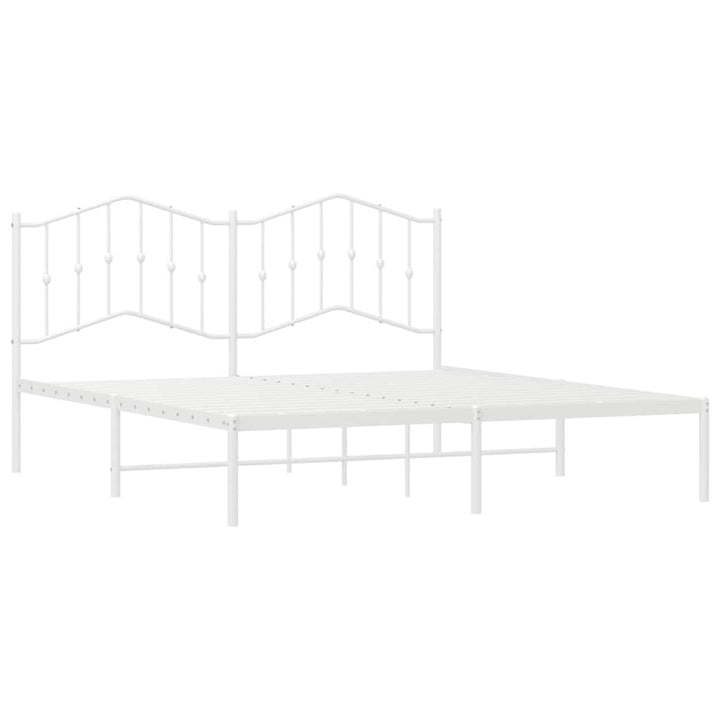 sengeramme med sengegavl 183x213 cm metal hvid