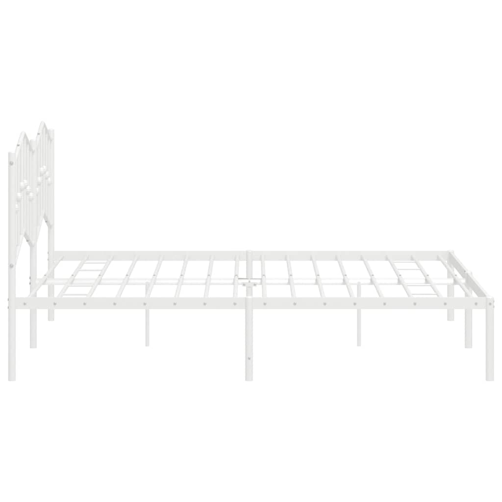 sengeramme med sengegavl 183x213 cm metal hvid