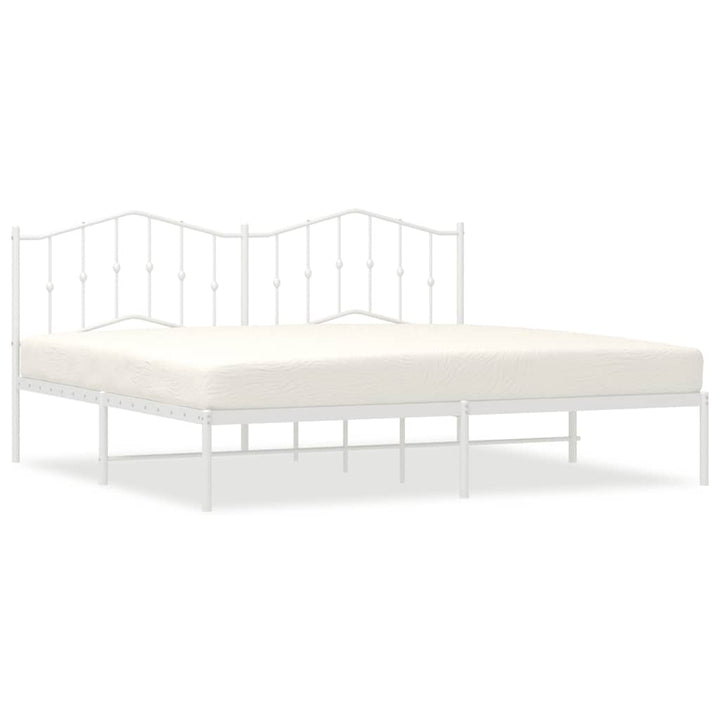 sengeramme med sengegavl 193x203 cm metal hvid