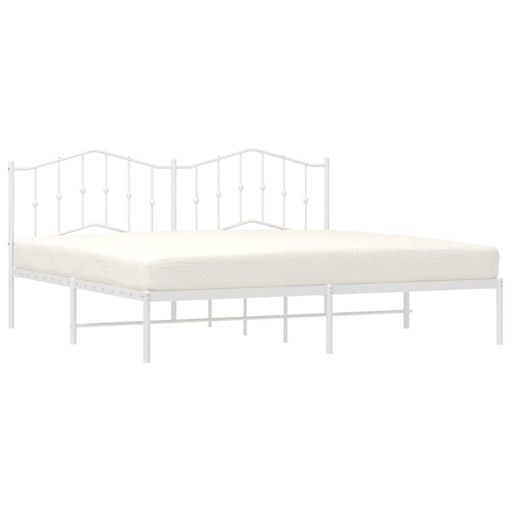 sengeramme med sengegavl 193x203 cm metal hvid