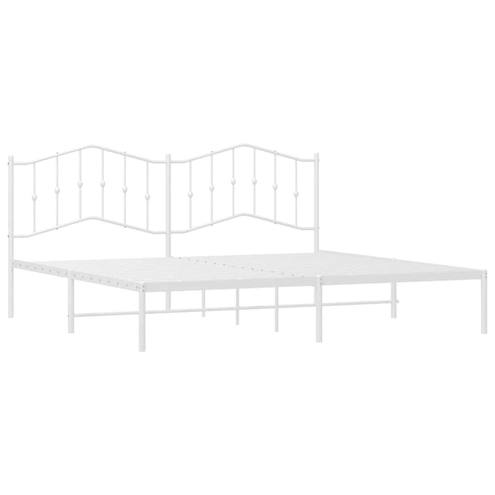 sengeramme med sengegavl 193x203 cm metal hvid