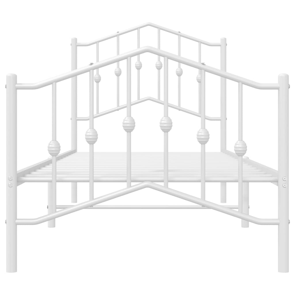 sengeramme med sengegavl og fodgærde 80x200 cm metal hvid
