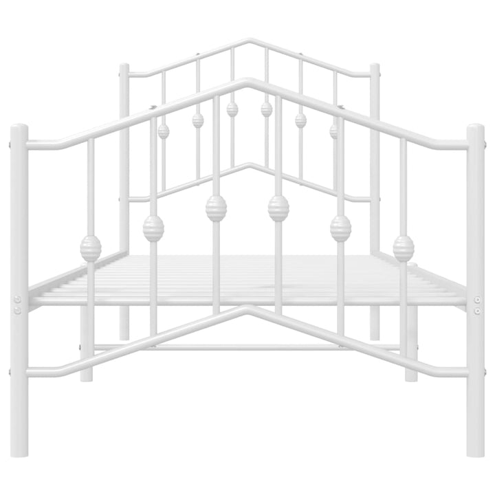 sengeramme med sengegavl og fodgærde 80x200 cm metal hvid