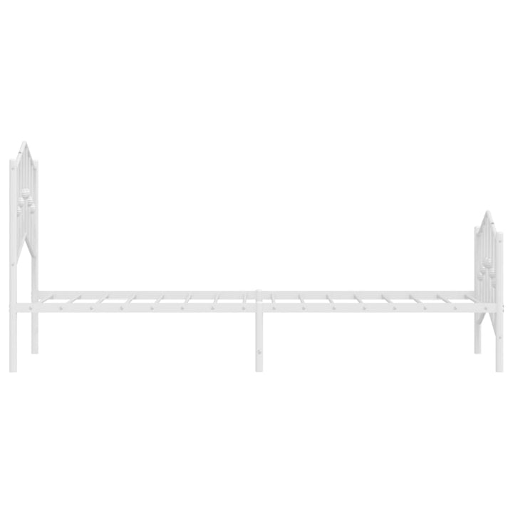 sengeramme med sengegavl og fodgærde 80x200 cm metal hvid
